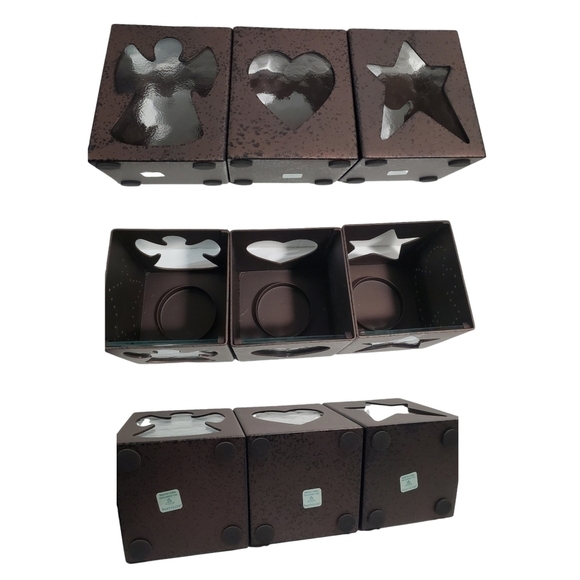 NIB Retired Partylite Celestial Lights Tealight Trio Metal glass candle holders - Picture 1 of 14